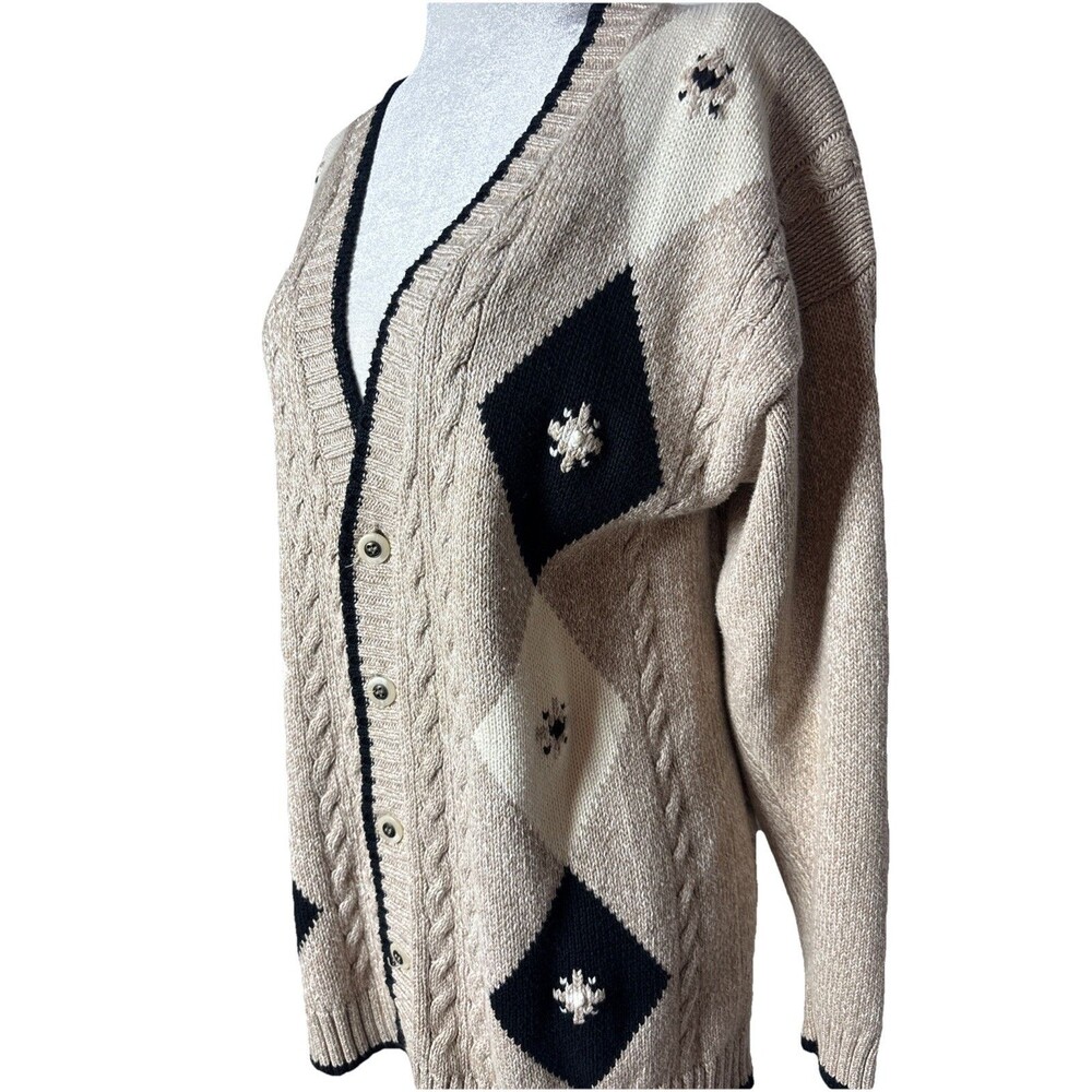Lizwear Petite Small Vintage Knit Cardigan Old Money Aesthetic 90s Preppy - Picture 4 of 11